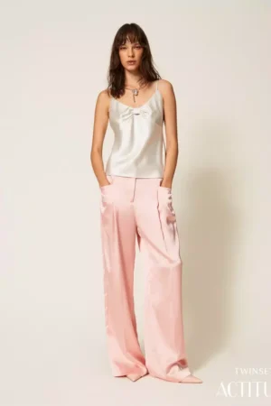 Pantalones palazzo de raso