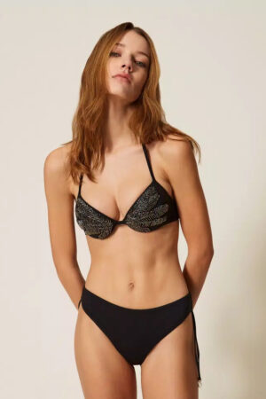 Bikini push-up con bordado y braguita