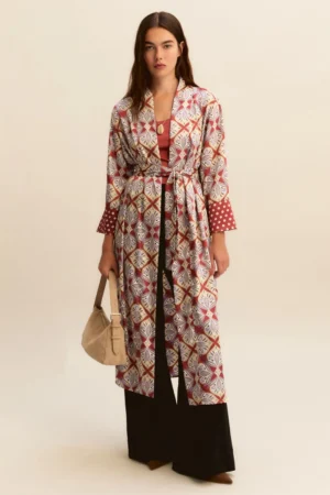 Quimono de sarga estampada