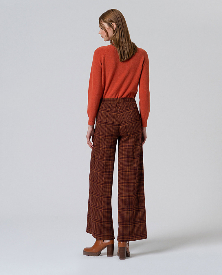 Pantalón wide leg cuadros - Imagen 3