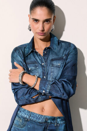 Camisa efecto denim