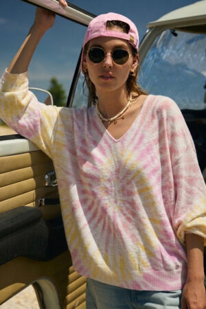 Jersey Tie-dye escote pico