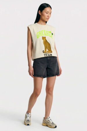 Sudadera sin mangas estampada