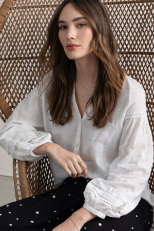 Blusa cuello maho abierto