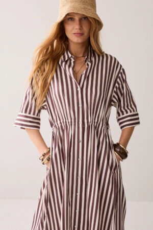 Vestido camisero de rayas
