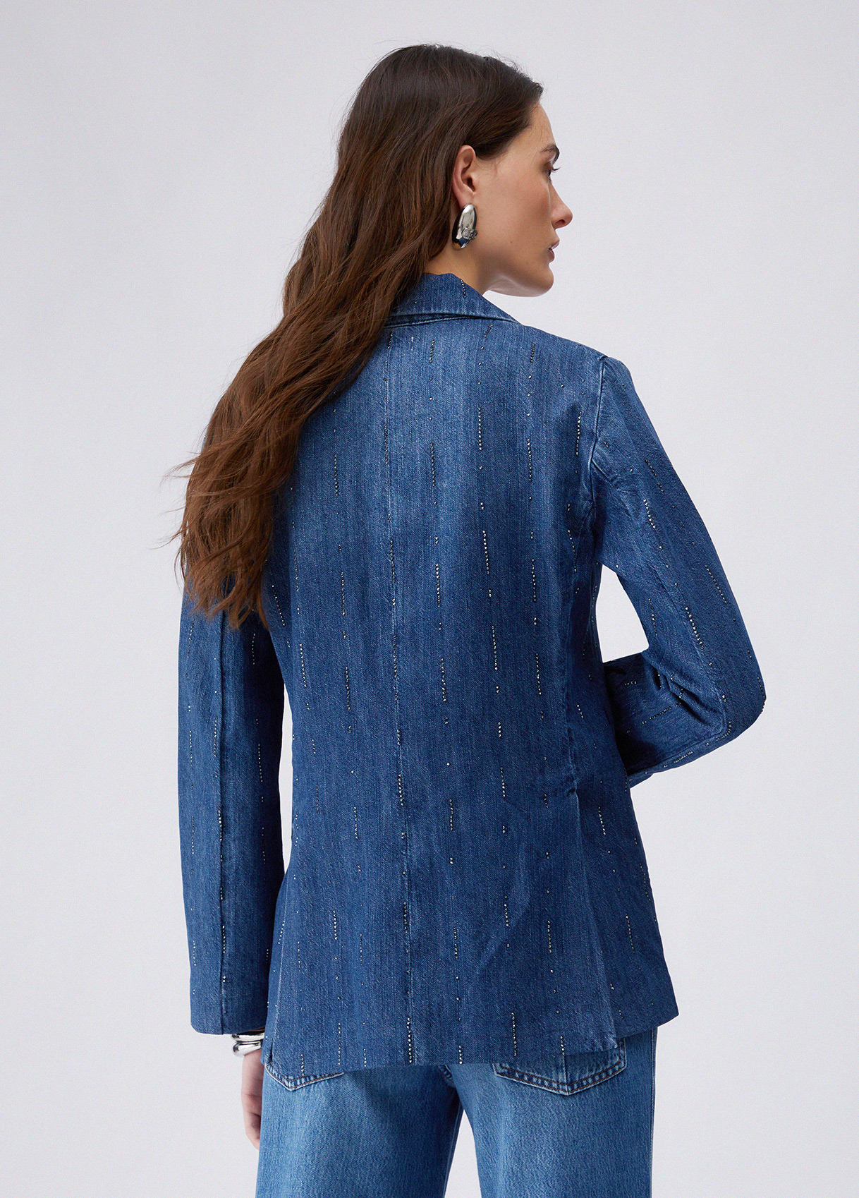 Chaqueta de tejido denim con strass - Imagen 3