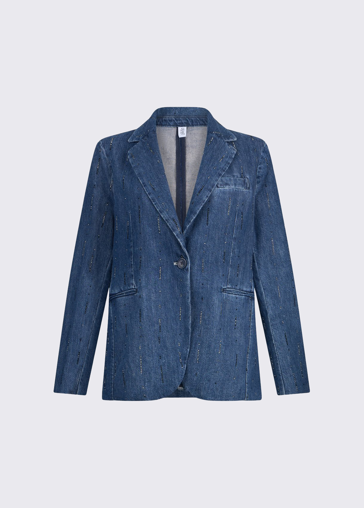 Chaqueta de tejido denim con strass - Imagen 6