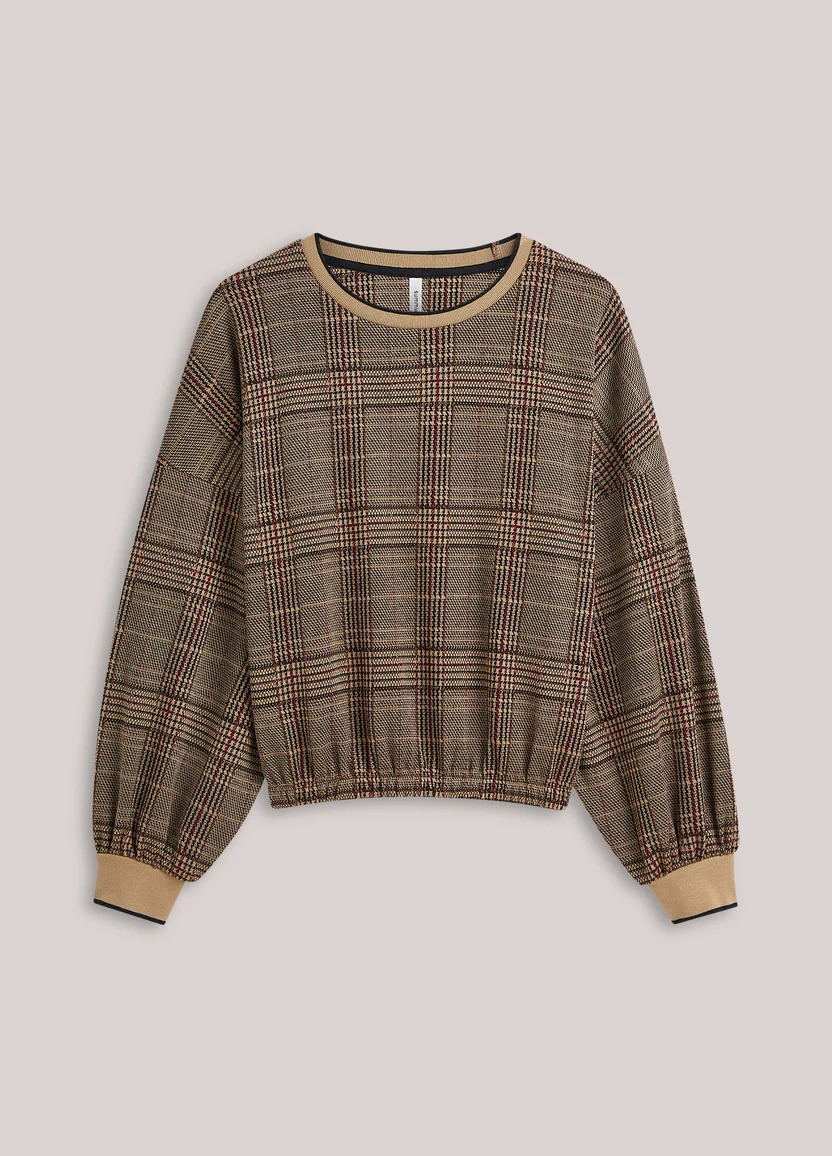 Sudadera estampado cuadros - Imagen 5