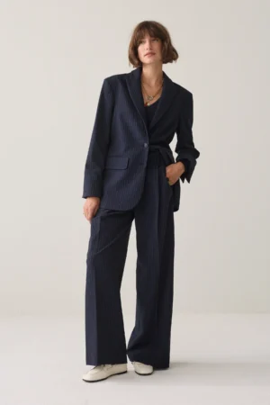 Pantalones estampado de raya con pinzas