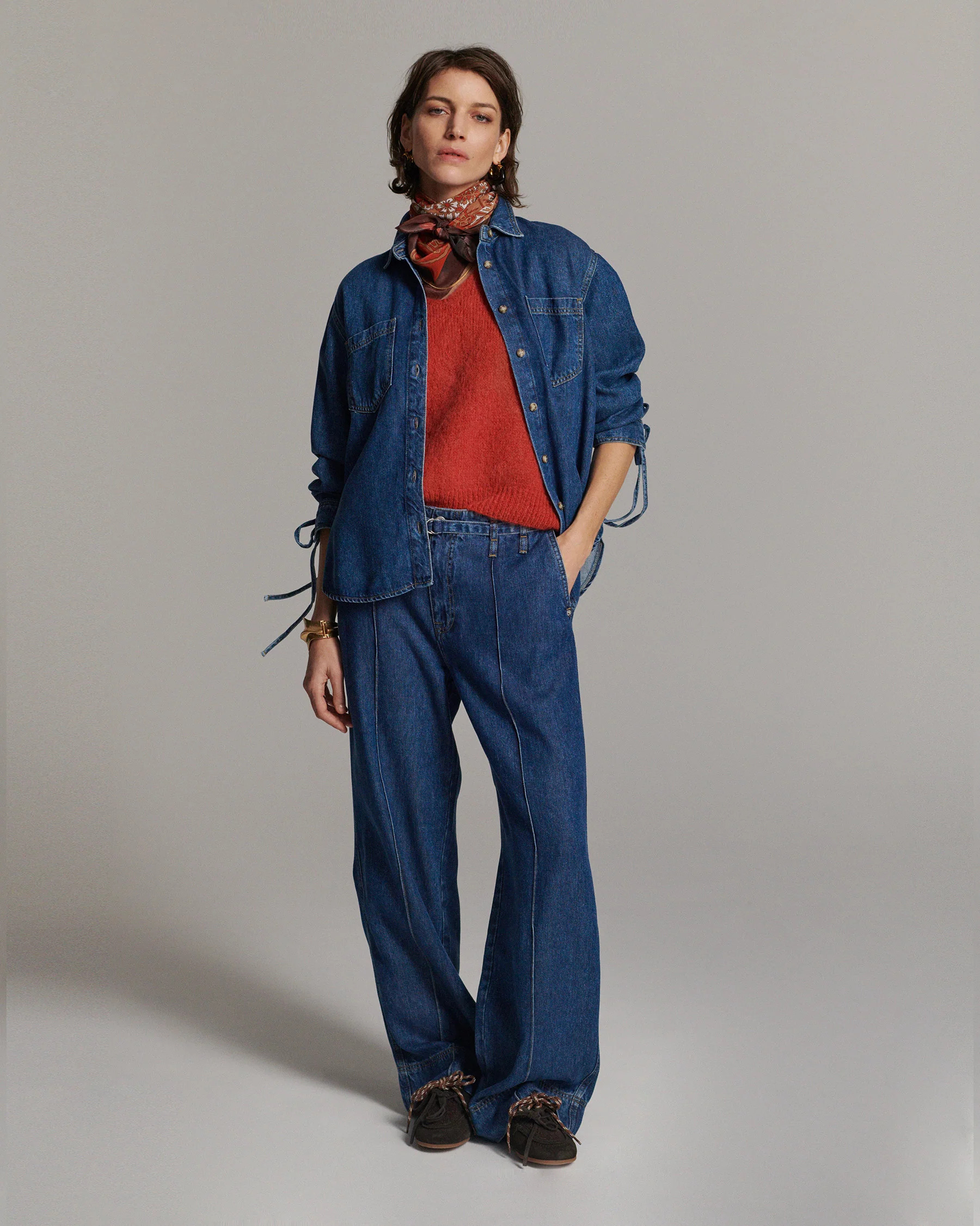 Vaqueros pernera recta tejido Tencel - Imagen 4