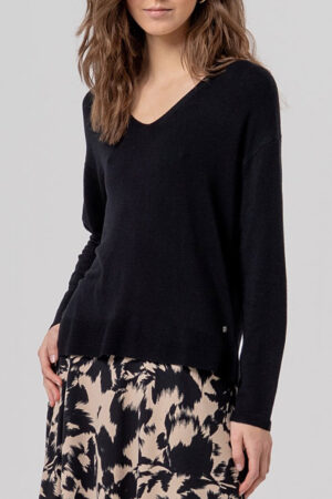 Jersey escote pico de viscosa