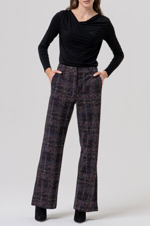 Pantalón recto de cuadros