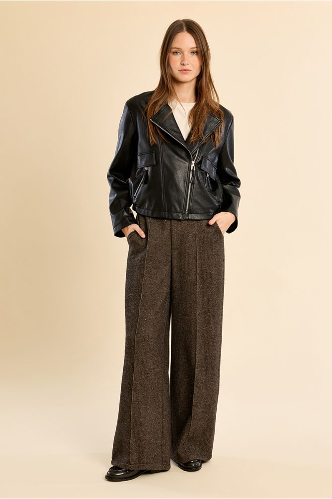 Chaqueta motera con cuello y solapa - Imagen 3
