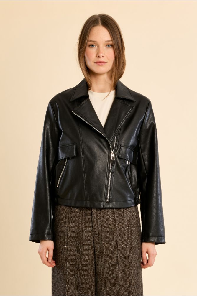 Chaqueta motera con cuello y solapa - Imagen 6