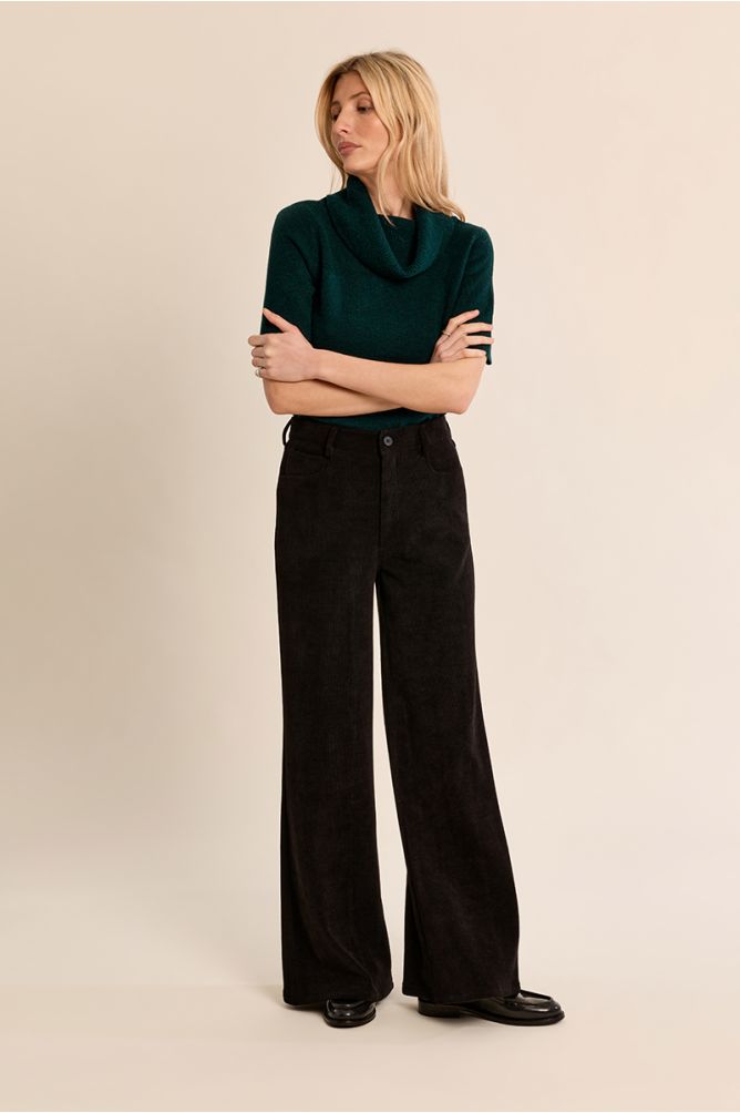 Pantalón de antelina largo acampanado - Imagen 5