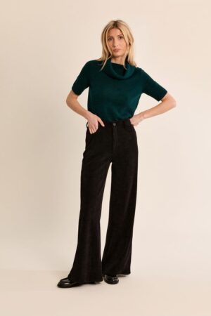 Pantalón de antelina largo acampanado