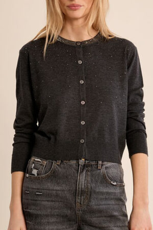 Cardigan detalle abalorios