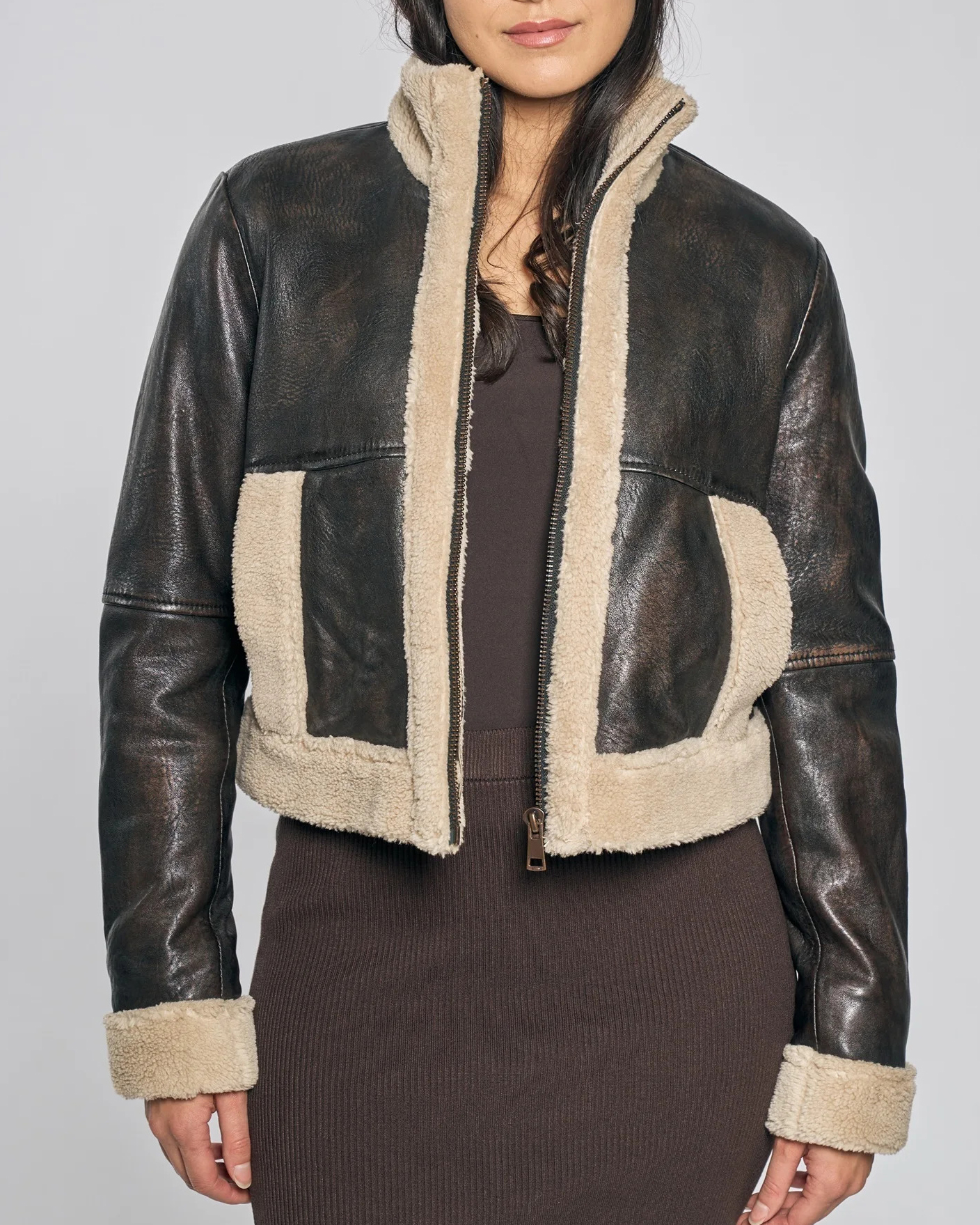 Chaqueta de cuero 'Cozy Up'