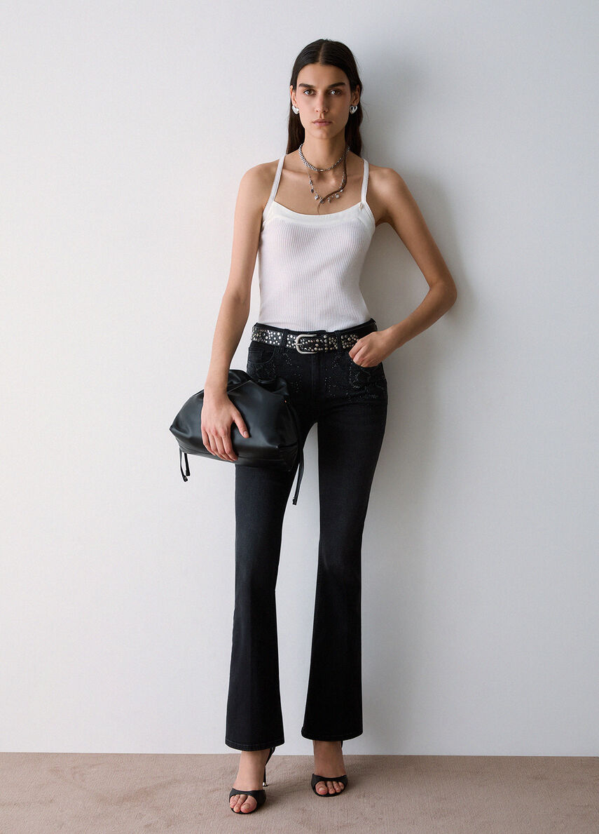 Vaqueros de campana con strass - Imagen 3